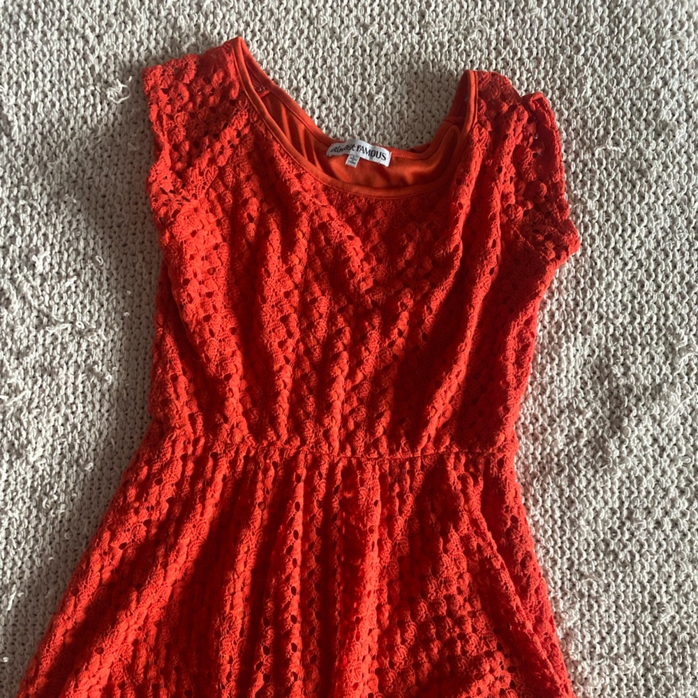 Almost Famous Orange Skater Dress Size L
